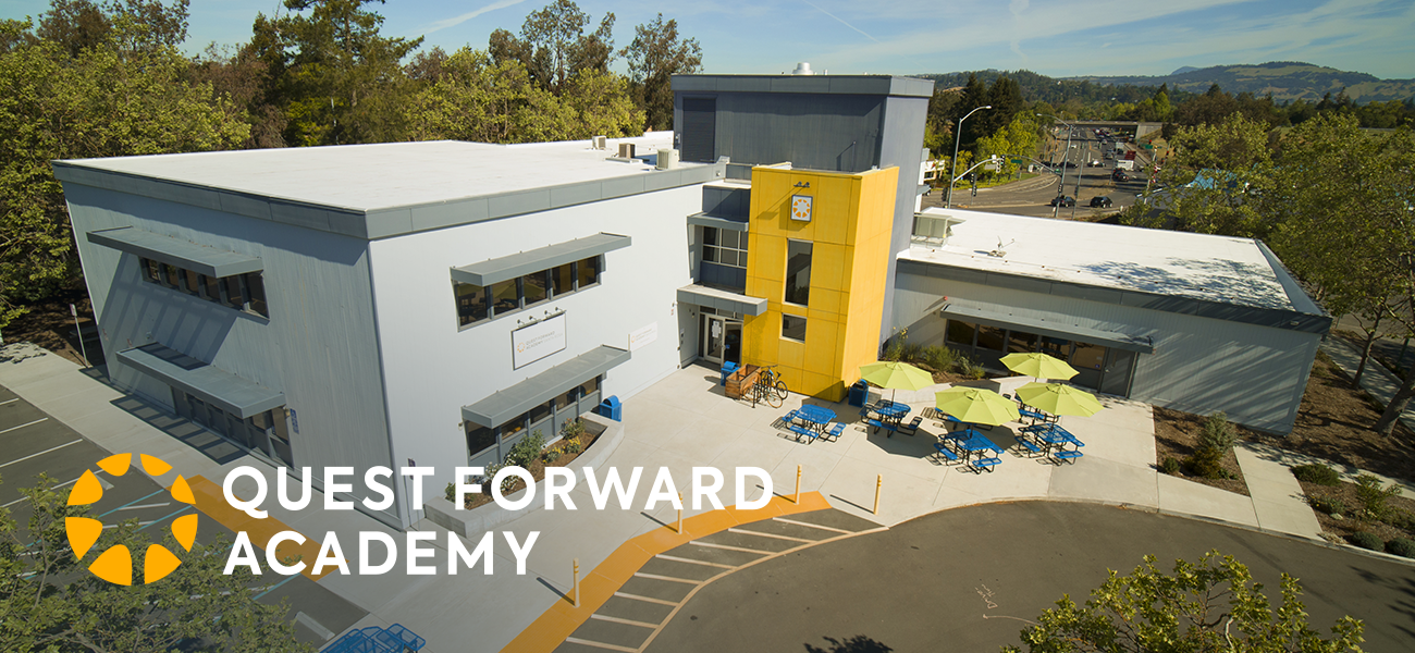 An aerial picture of Quest Forward Academy Santa Rosa