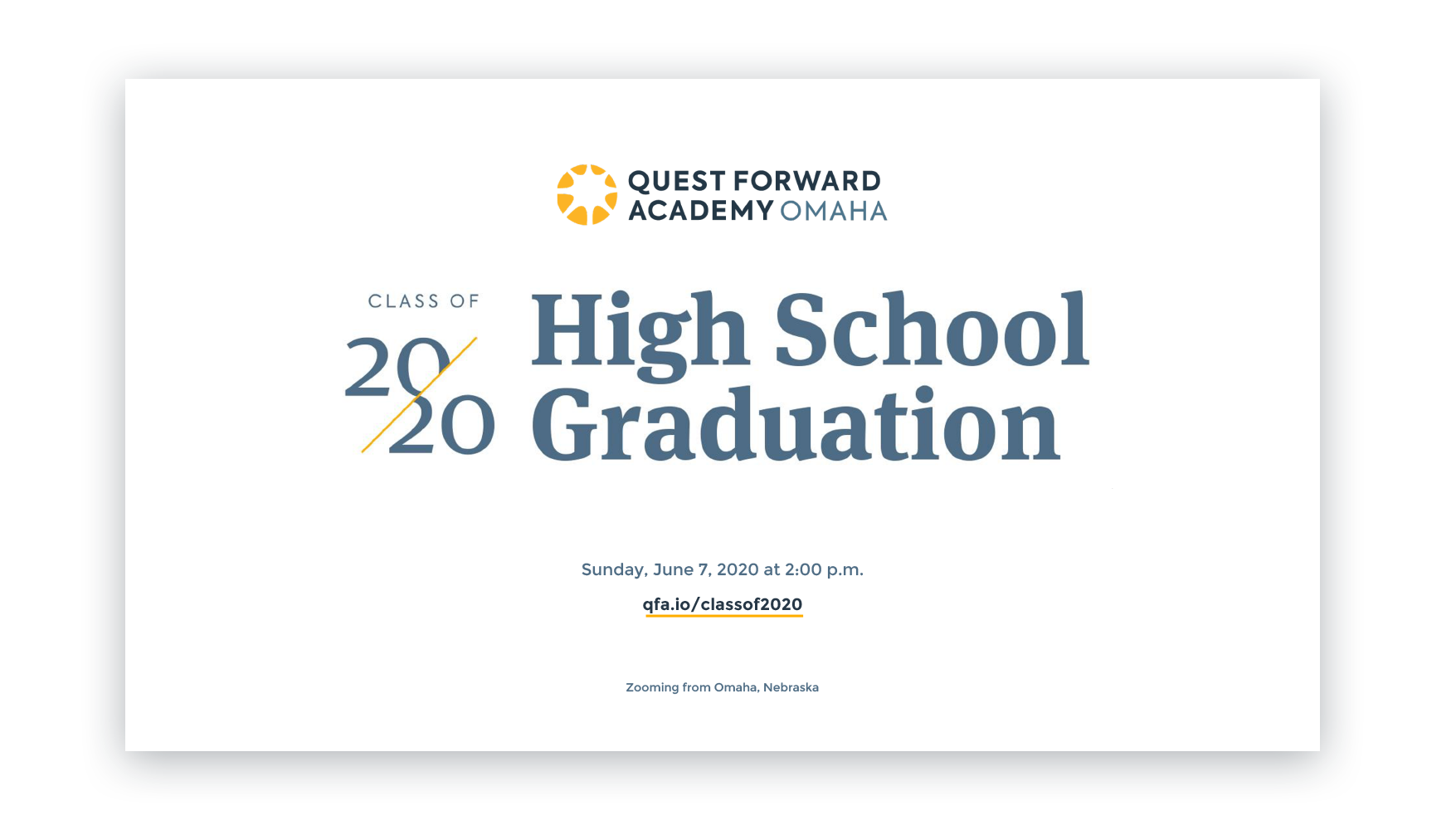 2020 Graduation Event Program for Quest Forward Academy Omaha