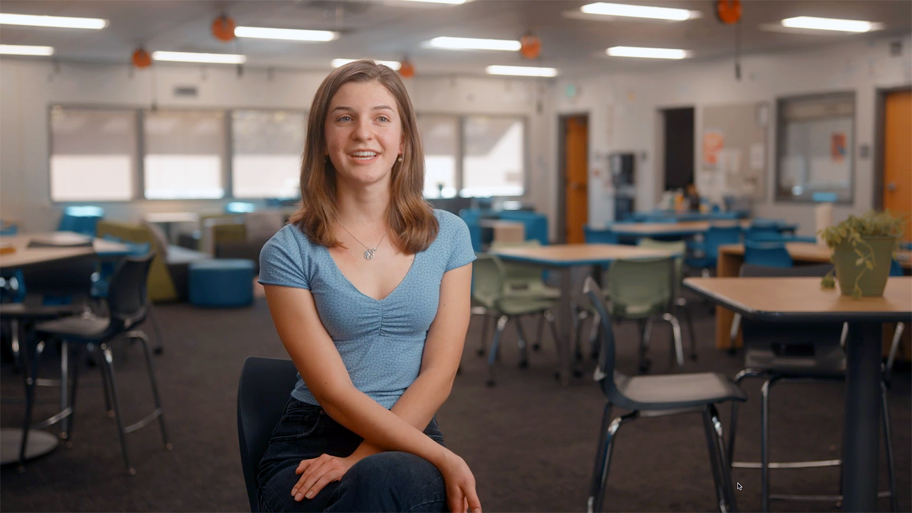 A student is interviewed about what she loves most about Quest Forward Academy Santa Rosa — "it's a place to stand out."