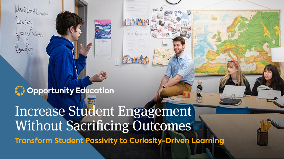 Join Opportunity Education to learn how to increase student engagement at your high school.