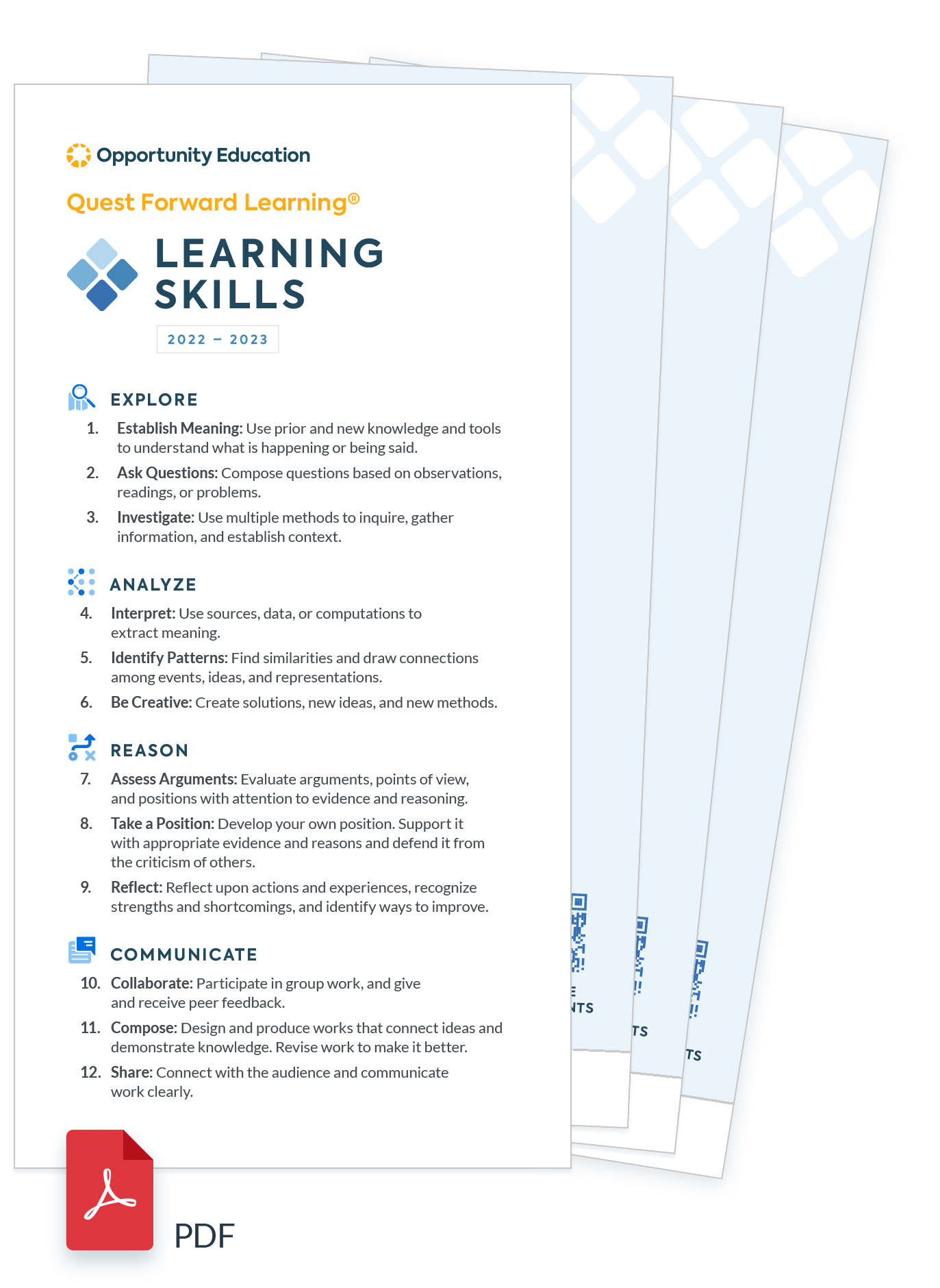 Download a handy set of PDF cards to help you develop your students' learning skills.