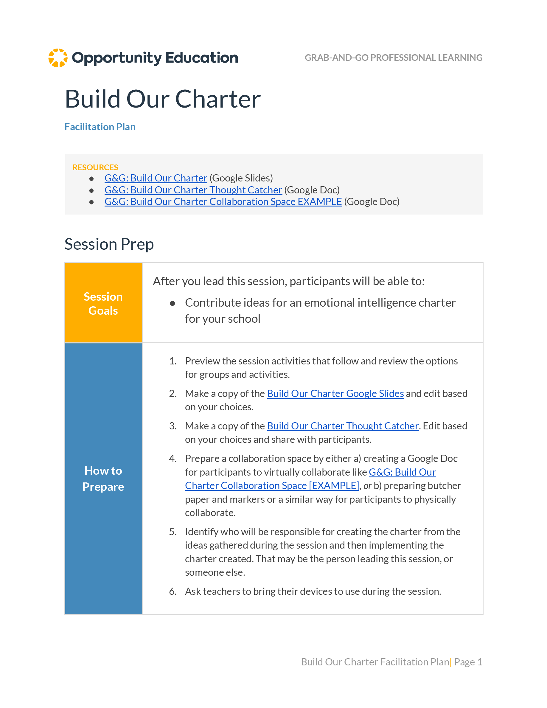 Build Our Charter